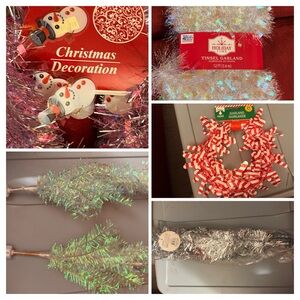 Holiday Time White and Iridescent Tinsel Garland